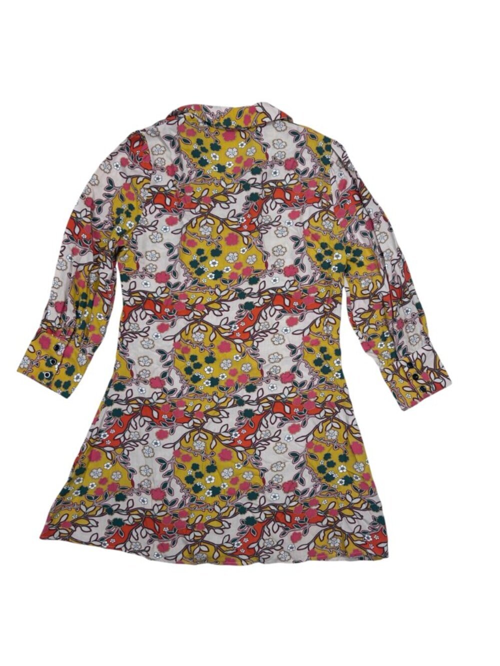 Natural Life Twiggy Retro XS Mini Dress Kimono Floral Lightweight 3/4 Sleeve - Picture 5 of 9